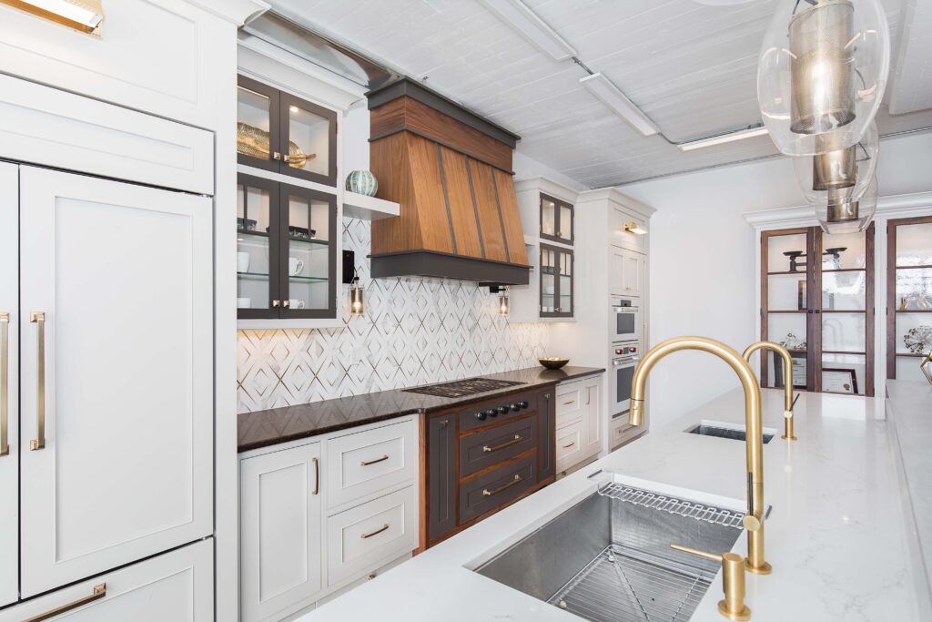 mixed kitchen cabinetry