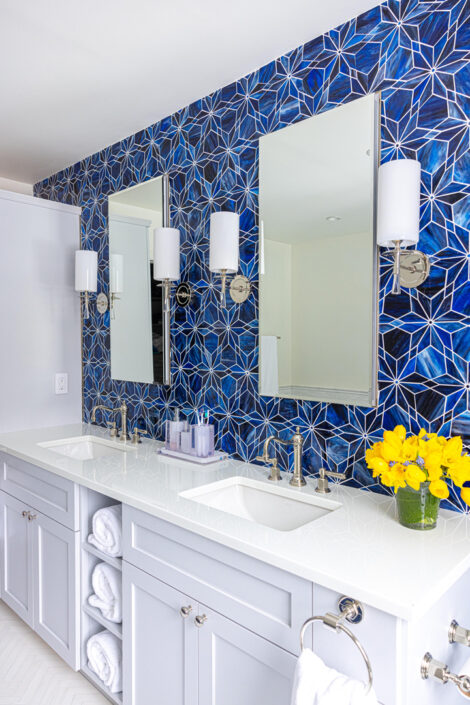 blue mosaic bathroom star tile
