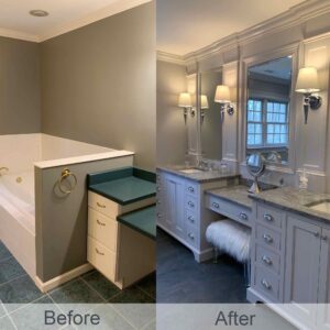 bathroom remodel, before and after