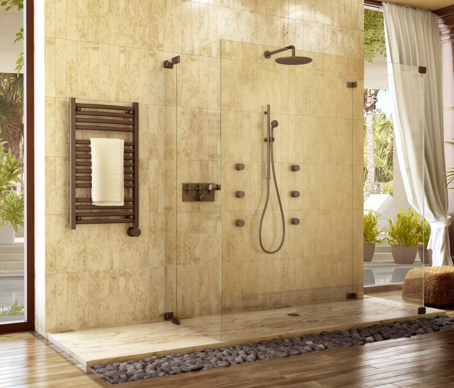 Shower, towel warmer,