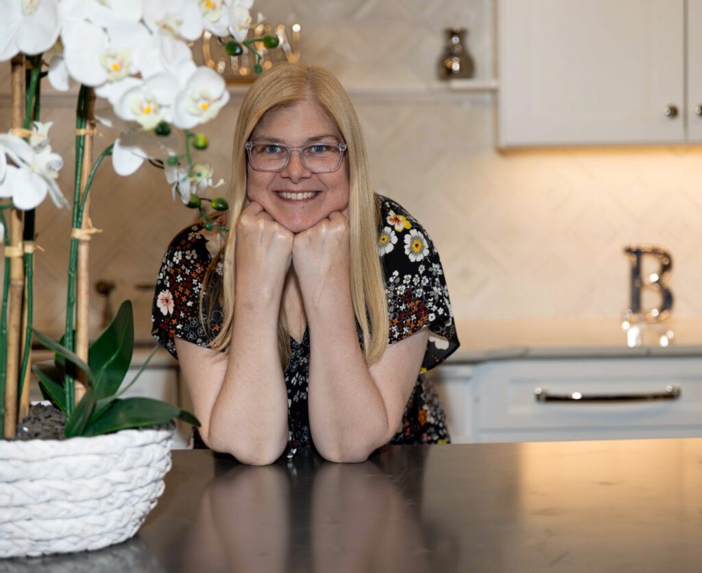 showroom consultant in showroom kitchen