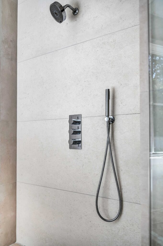 silver shower fixtures