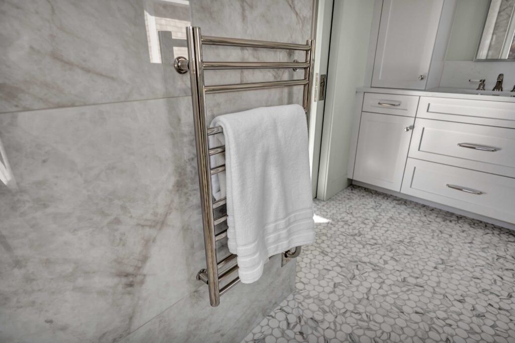 towel warmer with towel