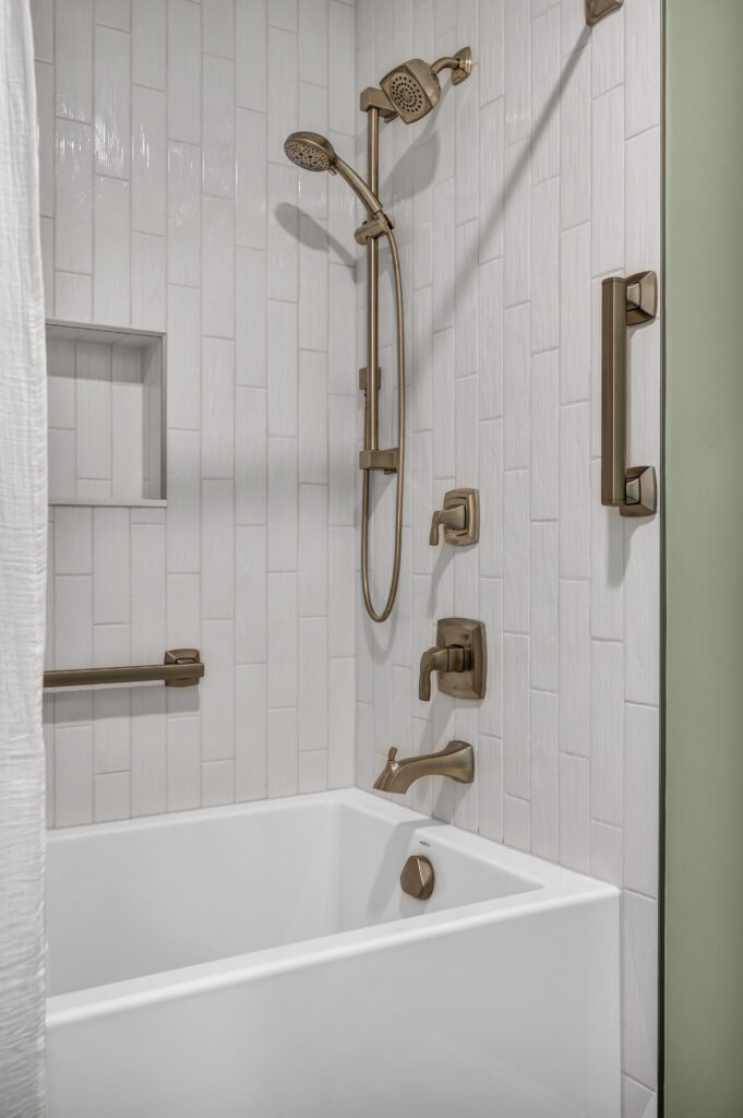 built in tub with shower